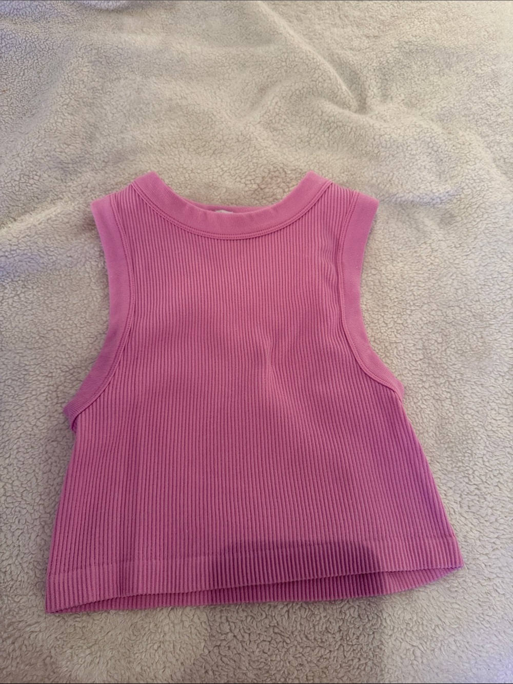 Zara Girls' Pink Ribbed Tank Top